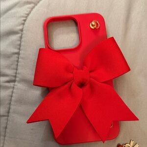 15 pro max viral target Red Phone Case with Bow